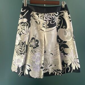 Ann Taylor Cream Pleated Midi Skirt NWOT